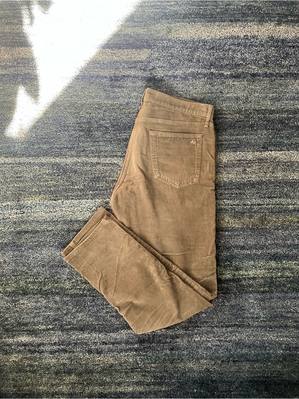 rag & bone slim corduroy pants in khaki